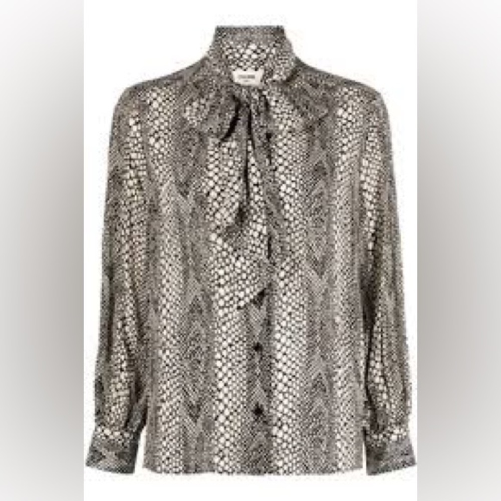 Celine Snake Print tie neck Blouse